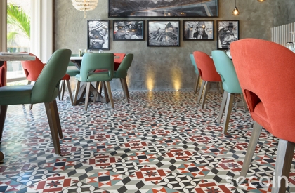 Romance in a restaurant corner